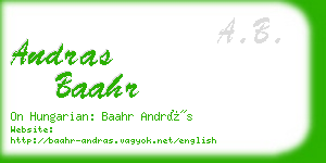 andras baahr business card